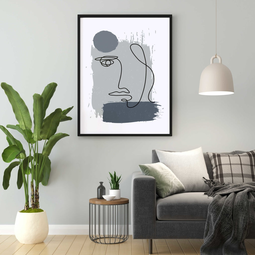 Face Achromatic Art Frame For Wall Decor- Funkydecors Xs / Black Posters Prints &amp; Visual Artwork
