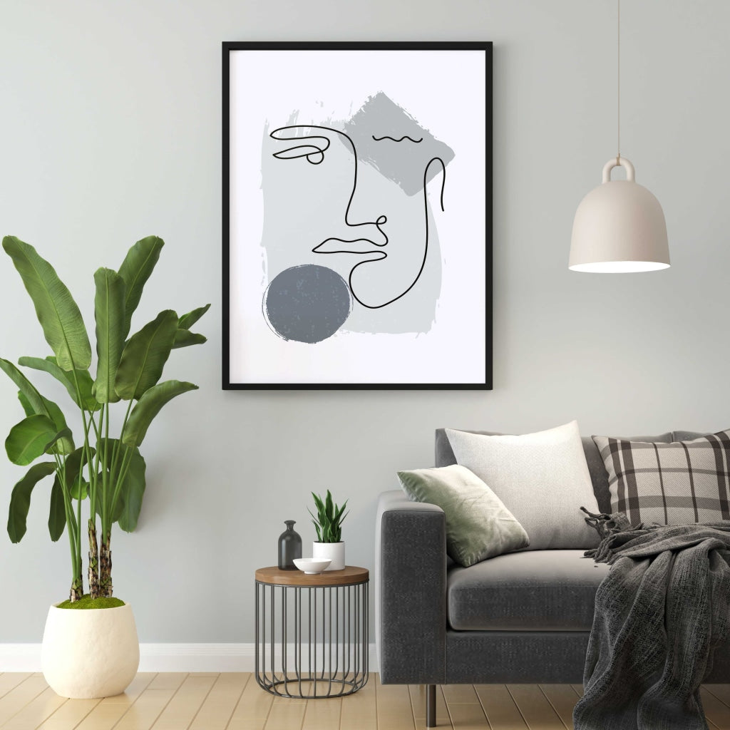 Face Achromatic Art Frame For Wall Decor- Funkydecors Xs / Black Posters Prints &amp; Visual Artwork