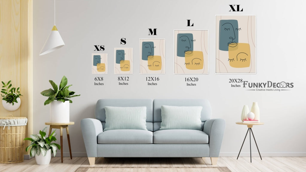 Face Line 3 Panels Art Frame For Wall Decor- Funkydecors Posters Prints &amp; Visual Artwork