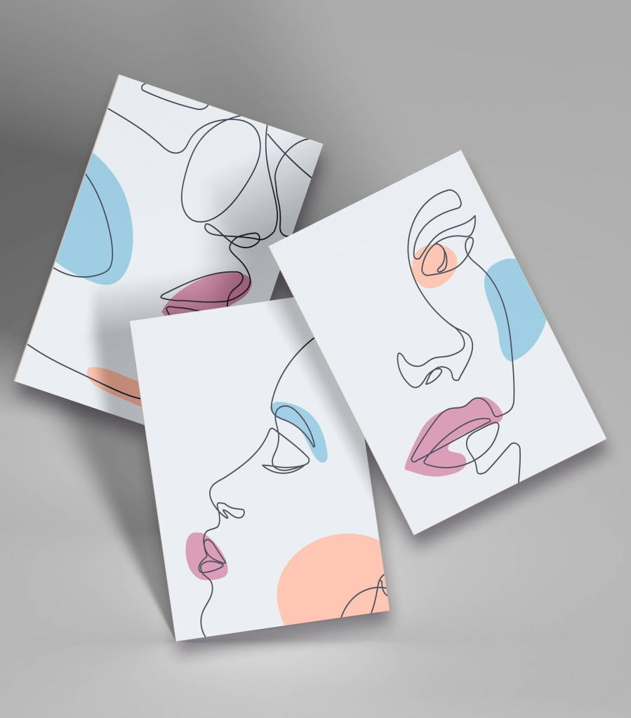 Face Line 3 Panels Art Frame For Wall Decor- Funkydecors Xs / Roll Posters Prints &amp; Visual Artwork