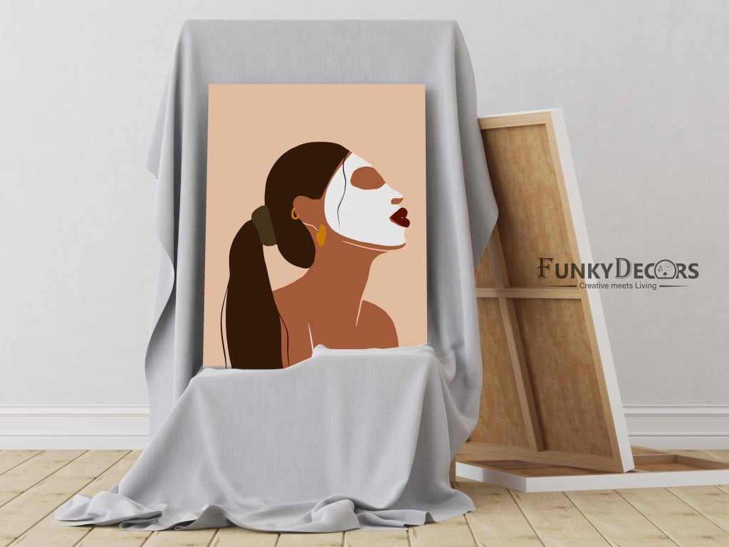 Face Mask Women Portrait Art Frame For Wall Decor- Funkydecors Posters Prints & Visual Artwork