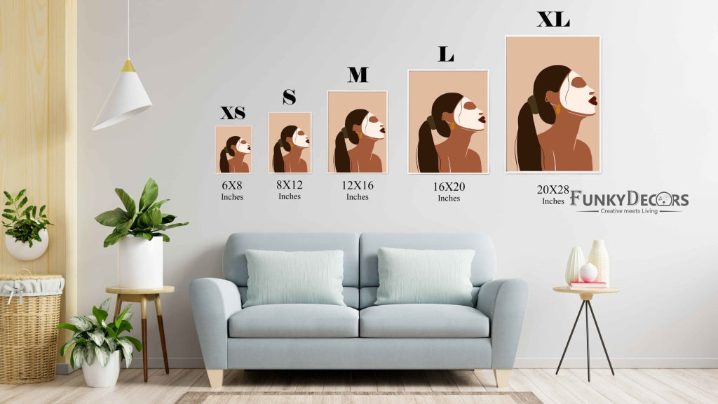 Face Mask Women Portrait Art Frame For Wall Decor- Funkydecors Posters Prints & Visual Artwork