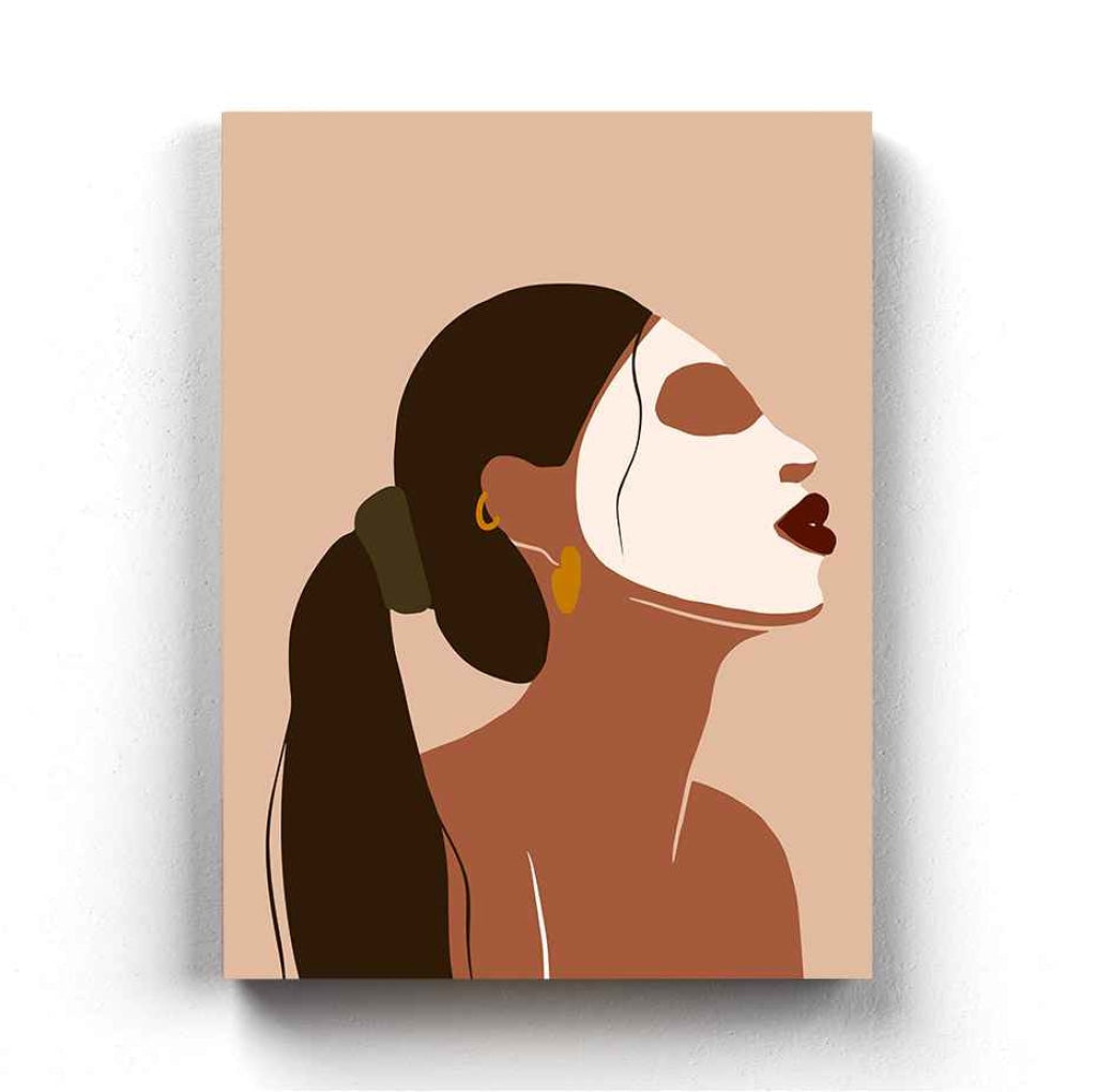 Face Mask Women Portrait Art Frame For Wall Decor- Funkydecors Xs / Canvas Posters Prints & Visual