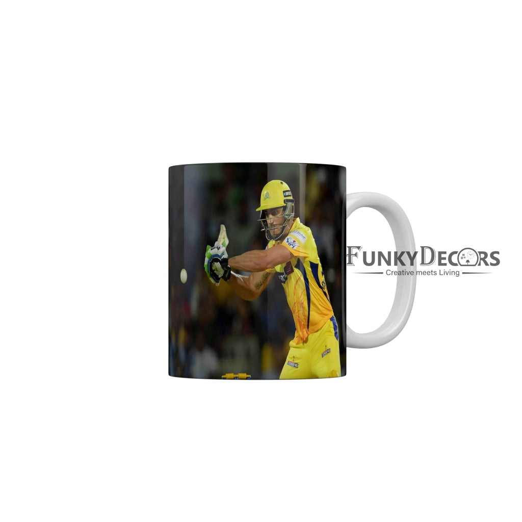 Faf du Plessis CSK Coffee Ceramic Mug 350 ML-FunkyDecors IPL Mugs FunkyDecors