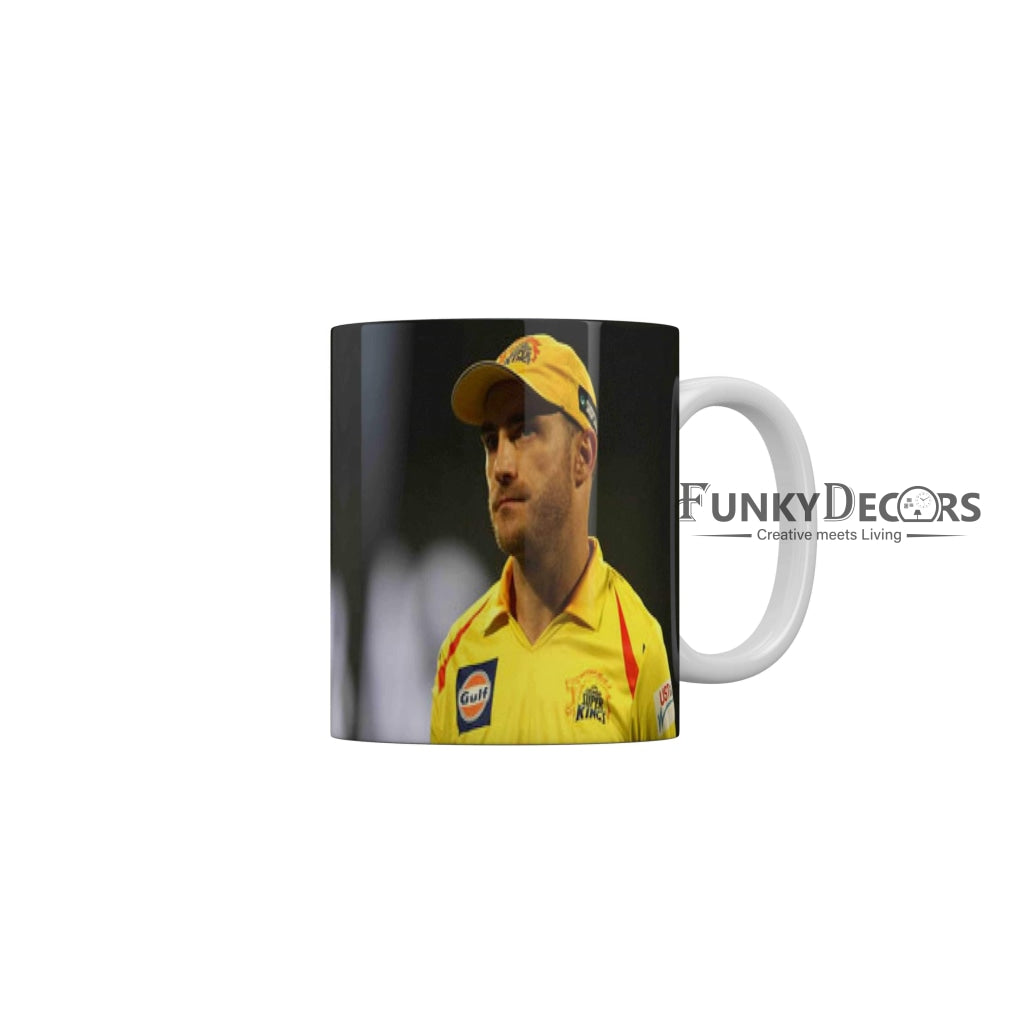 Faf du Plessis CSK Coffee Ceramic Mug 350 ML-FunkyDecors IPL Mugs FunkyDecors