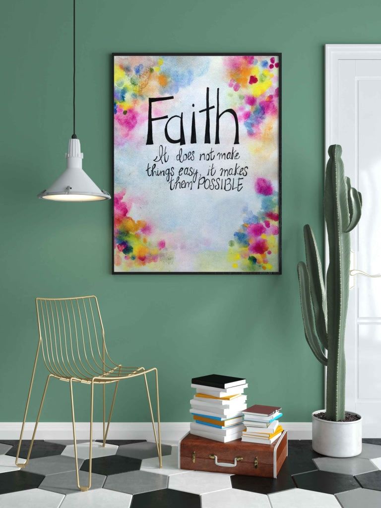 Faith - Motivational Quotes Art Frame For Wall Decor- Funkydecors Xs / Black Posters Prints &amp; Visual