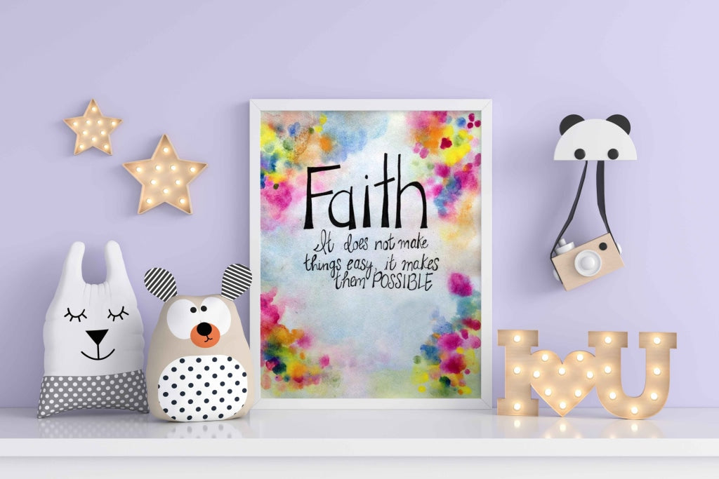 Faith - Motivational Quotes Art Frame For Wall Decor- Funkydecors Xs / White Posters Prints &amp; Visual