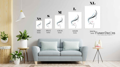 Fashion Line Art Portrait Frame For Wall Decor- Funkydecors Posters Prints & Visual Artwork
