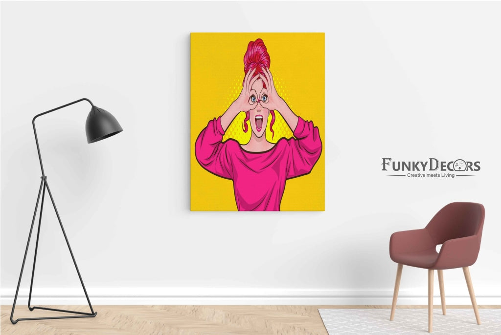 Fashionista Women Pop Art Frame For Wall Decor- Funkydecors Posters Prints &amp; Visual Artwork