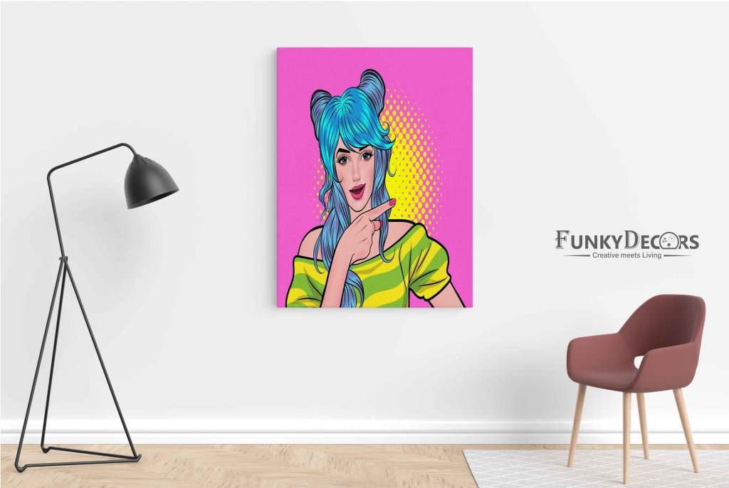 Fashionista Women Pop Art Frame For Wall Decor- Funkydecors Posters Prints & Visual Artwork