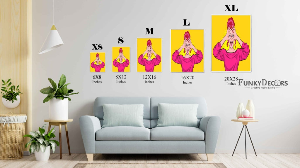 Fashionista Women Pop Art Frame For Wall Decor- Funkydecors Posters Prints &amp; Visual Artwork