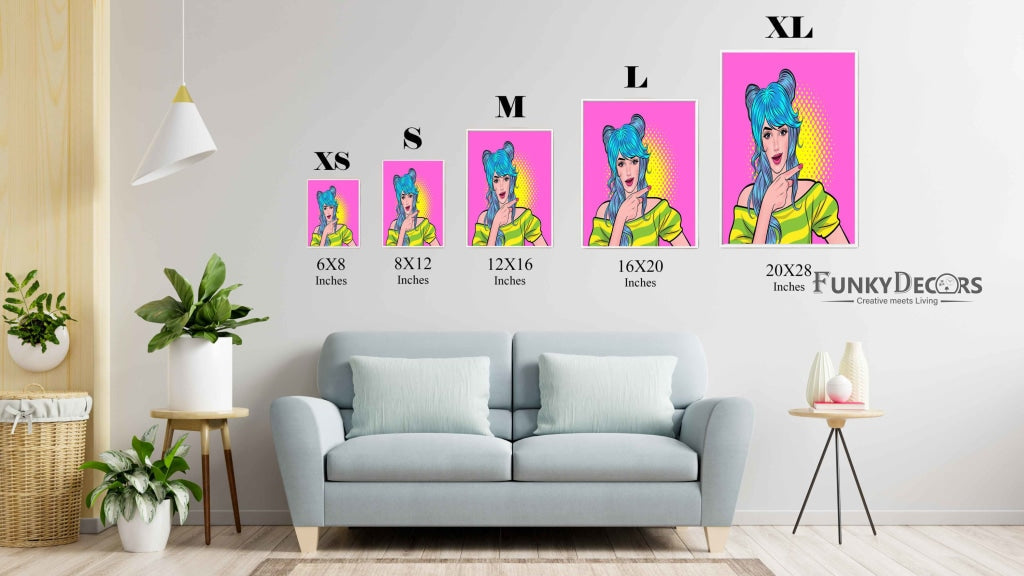 Fashionista Women Pop Art Frame For Wall Decor- Funkydecors Posters Prints &amp; Visual Artwork
