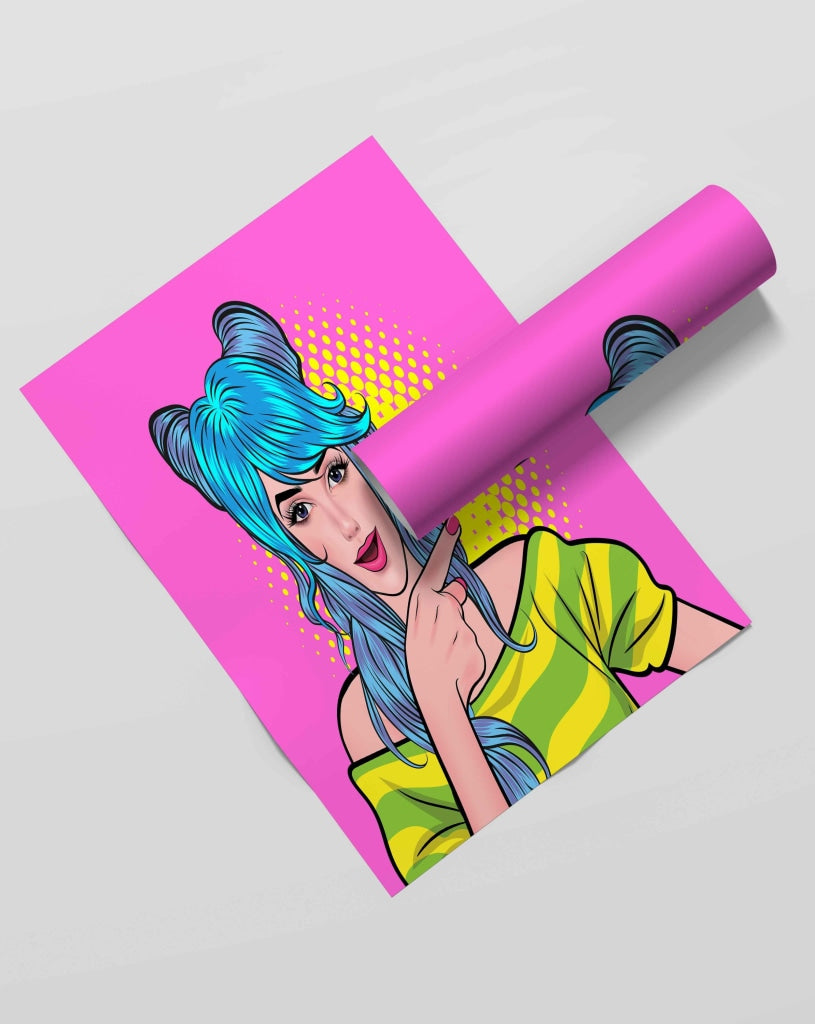 Fashionista Women Pop Art Frame For Wall Decor- Funkydecors Xs / Roll Posters Prints &amp; Visual