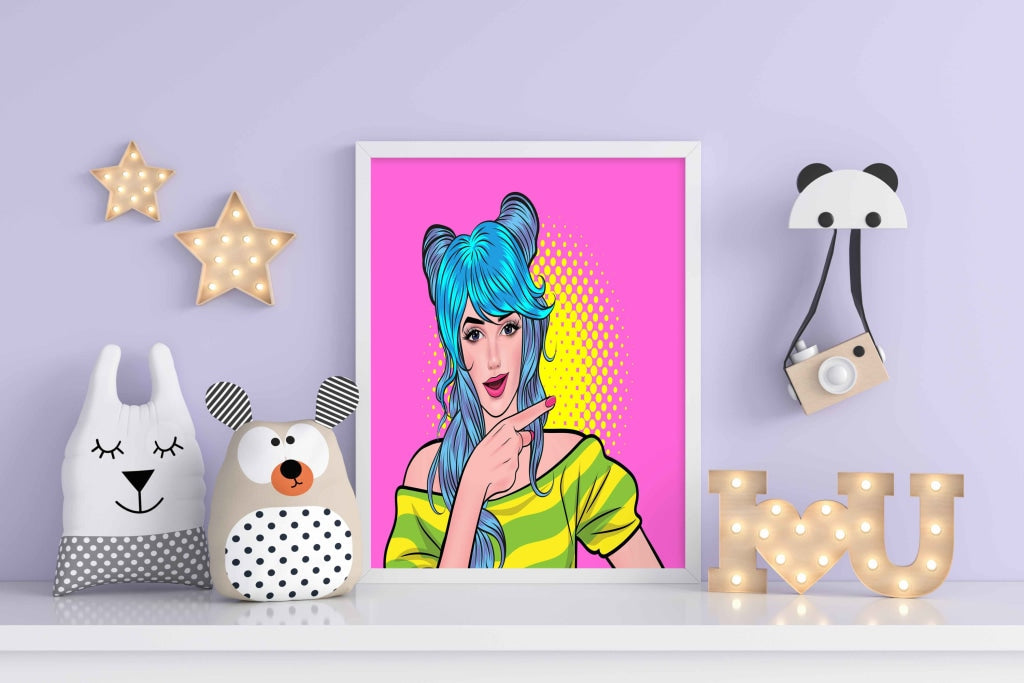 Fashionista Women Pop Art Frame For Wall Decor- Funkydecors Xs / White Posters Prints &amp; Visual
