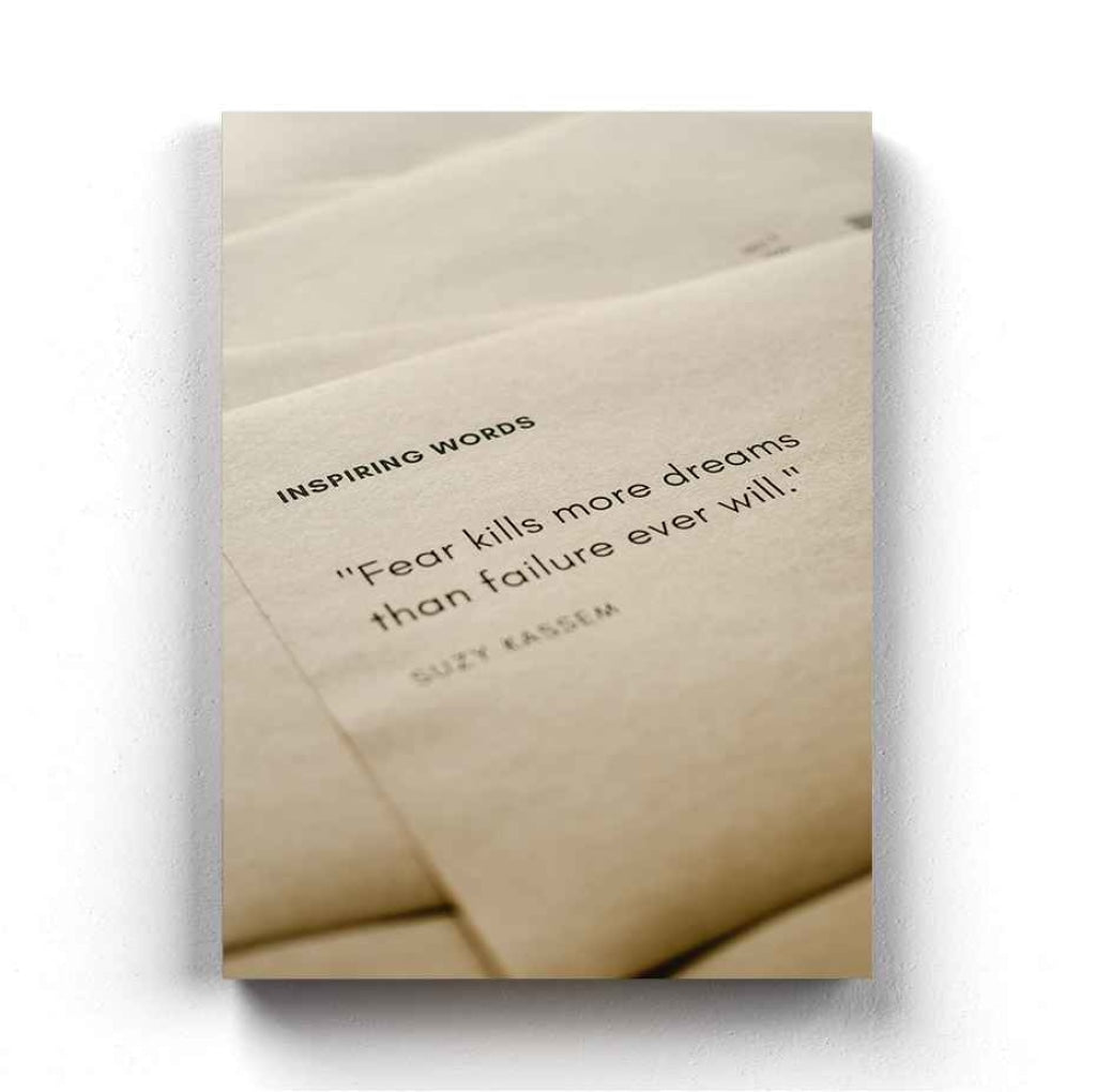 Fear Kills More Dreams Than Failure Ever Will - Quotes Art Frame For Wall Decor- Funkydecors Xs /
