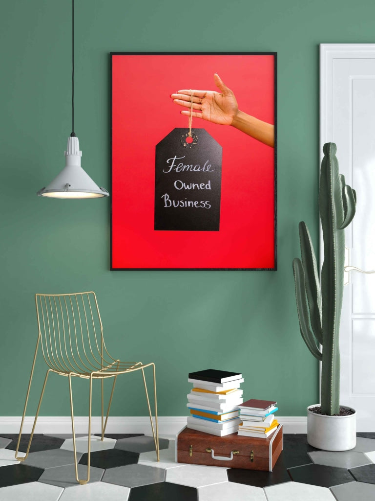 Female Owned Business- Business Art Frame For Wall Decor- Funkydecors Xs / Black Posters Prints &