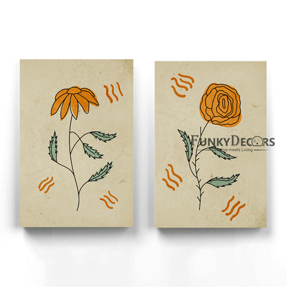 Floral 2 Panels Art Frame For Wall Decor- Funkydecors Posters Prints & Visual Artwork