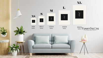 Floral Achromatic Art Frame For Wall Decor- Funkydecors Posters Prints & Visual Artwork