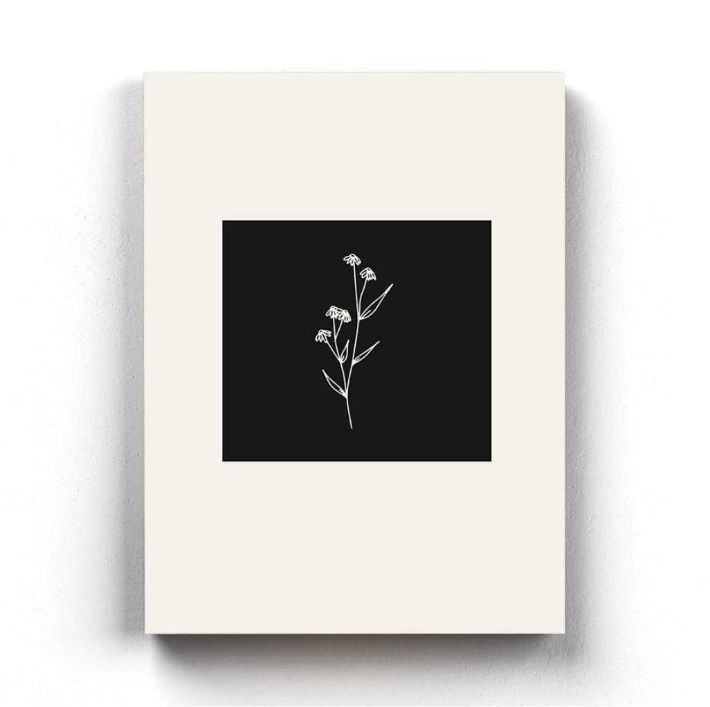 Floral Achromatic Art Frame For Wall Decor- Funkydecors Xs / Canvas Posters Prints &amp; Visual Artwork