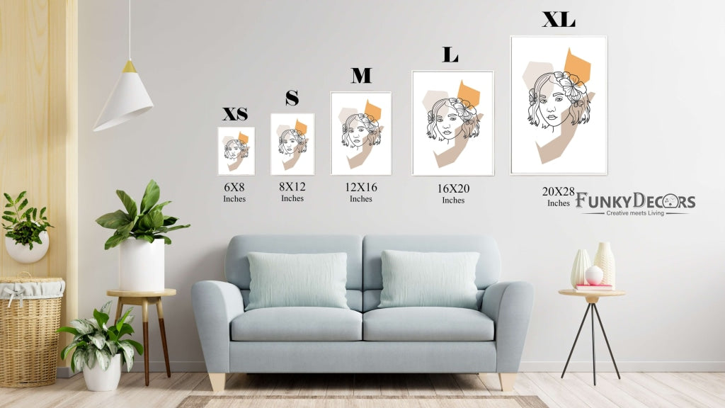 Floral Lady - 3 Panels Art Frame For Wall Decor- Funkydecors Posters Prints &amp; Visual Artwork