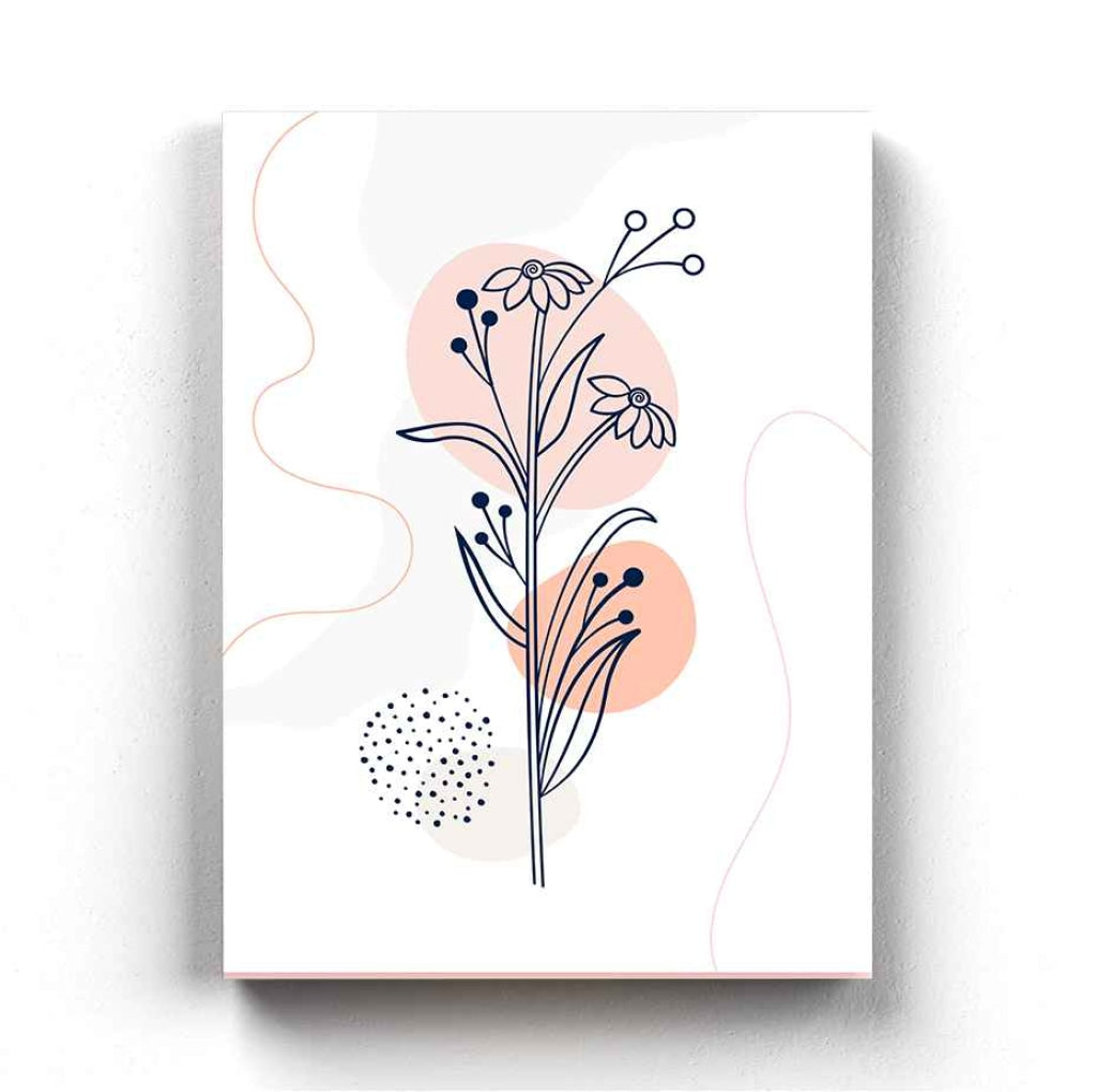 Floral Line Art Frame For Wall Decor- Funkydecors Xs / Canvas Posters Prints &amp; Visual Artwork