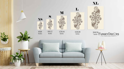 Floral Mandala Art Frame For Wall Decor- Funkydecors Posters Prints & Visual Artwork