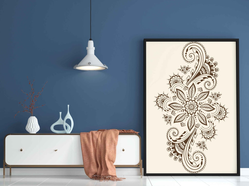 Floral Mandala Art Frame For Wall Decor- Funkydecors Xs / Black Posters Prints & Visual Artwork