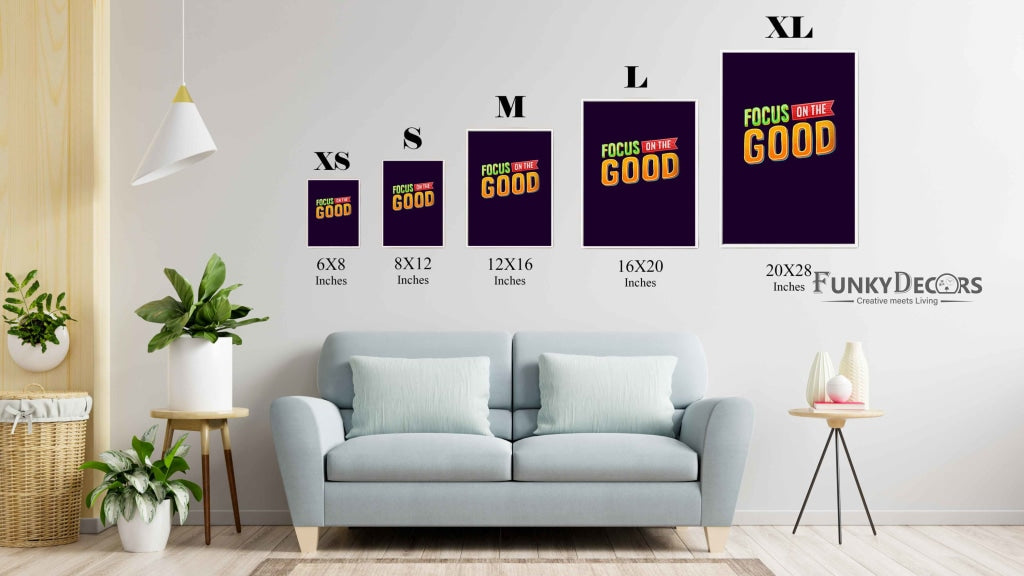 Focus On The Good - Motivation Quotes Art Frame For Wall Decor- Funkydecors Posters Prints & Visual