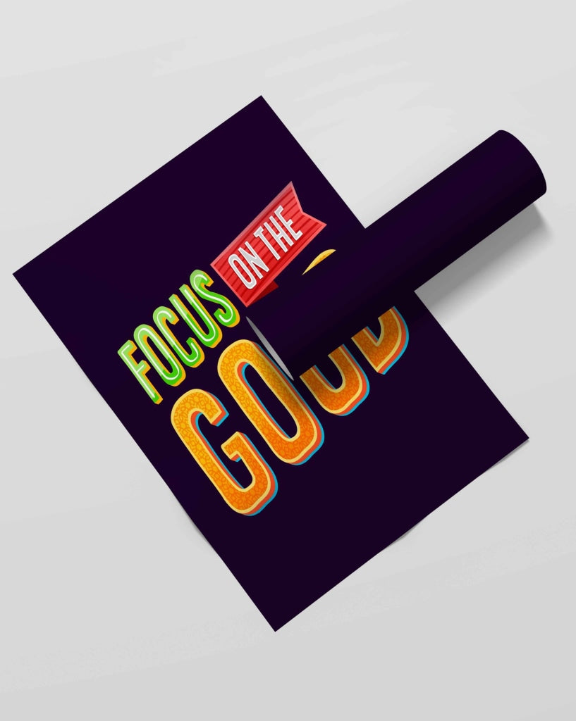 Focus On The Good - Motivation Quotes Art Frame For Wall Decor- Funkydecors Xs / Roll Posters Prints