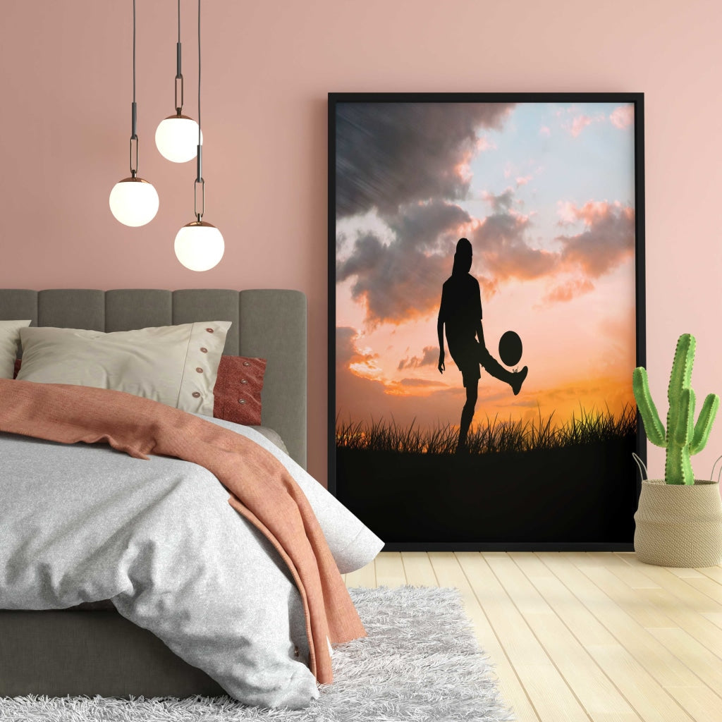 Football - Sports Art Frame For Wall Decor- Funkydecors Xs / Black Posters Prints &amp; Visual Artwork
