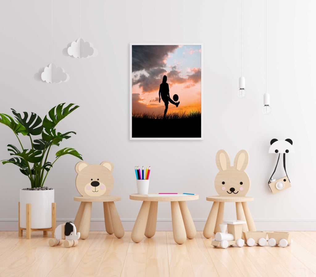 Football - Sports Art Frame For Wall Decor- Funkydecors Xs / White Posters Prints &amp; Visual Artwork