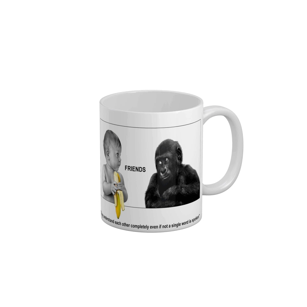 Friends they understand each other completely even if not a single word is spoken Ceramic Mug 350 ML-FunkyDecors Friendship Mug FunkyDecors