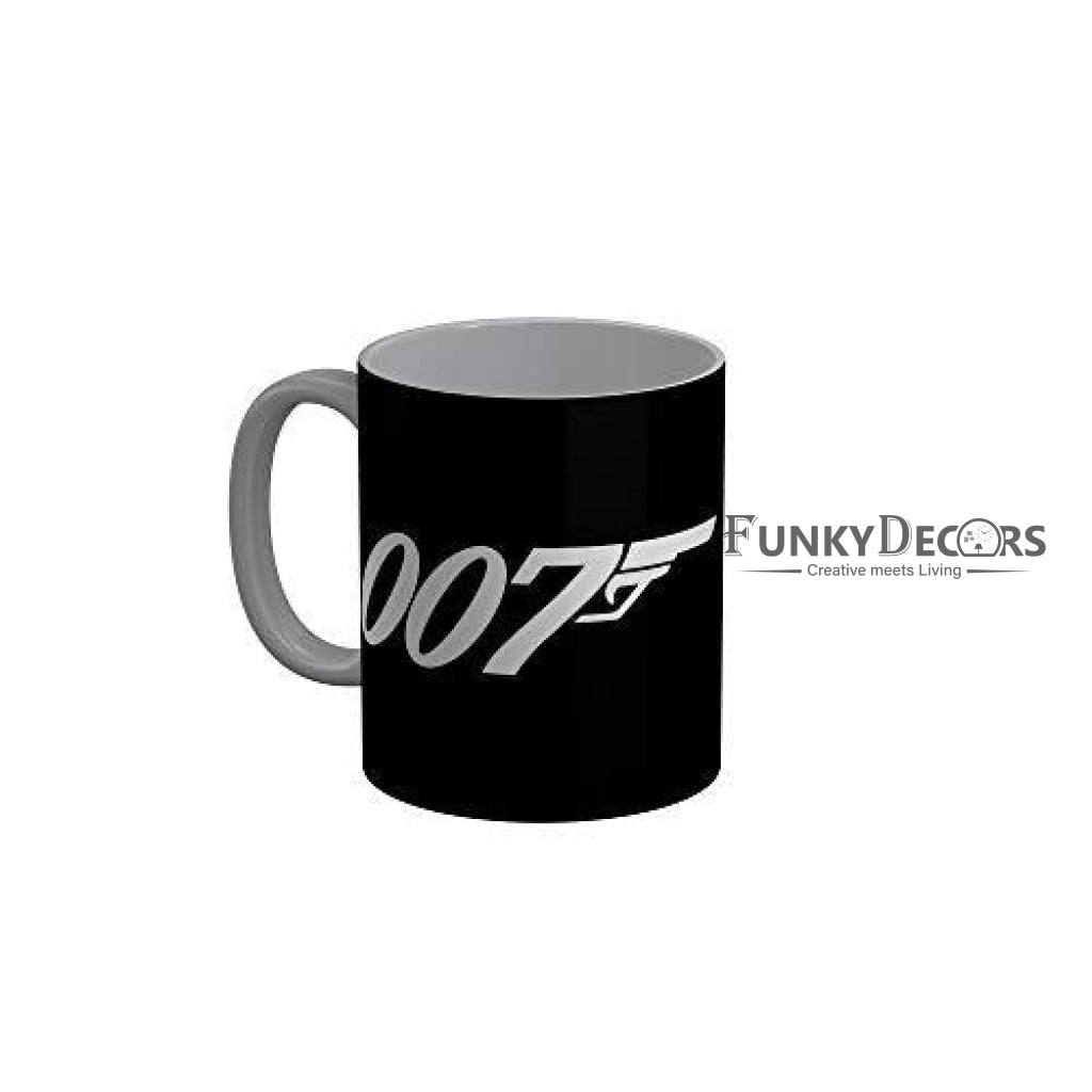 Funkydecors 007 Black Funny Quotes Ceramic Coffee Mug 350 Ml Mugs