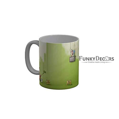 Funkydecors 3D Cartoon Ceramic Mug 350 Ml Multicolor Mugs