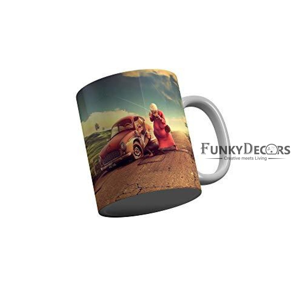 Funkydecors 3D Cartoon Ceramic Mug 350 Ml Multicolor Mugs
