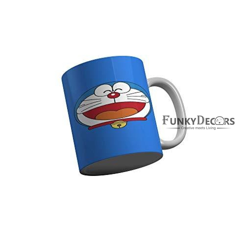 Funkydecors 3D Doraemon Cartoon Ceramic Mug 350 Ml Multicolor Mugs