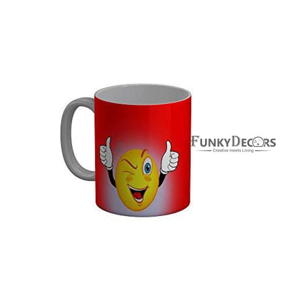 Funkydecors 3D Face Cartoon Ceramic Mug 350 Ml Multicolor Mugs