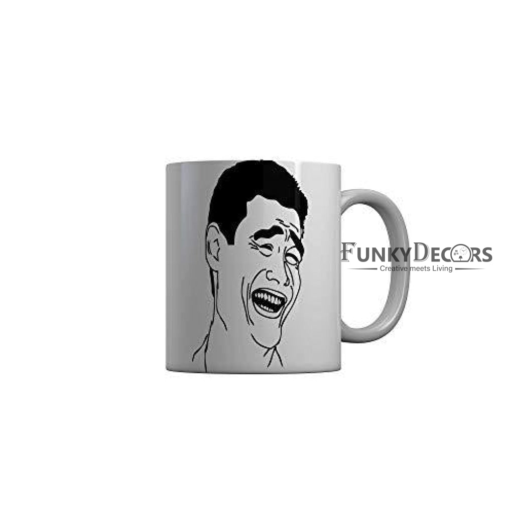 Funkydecors 3D Face Cartoon Ceramic Mug 350 Ml Multicolor Mugs