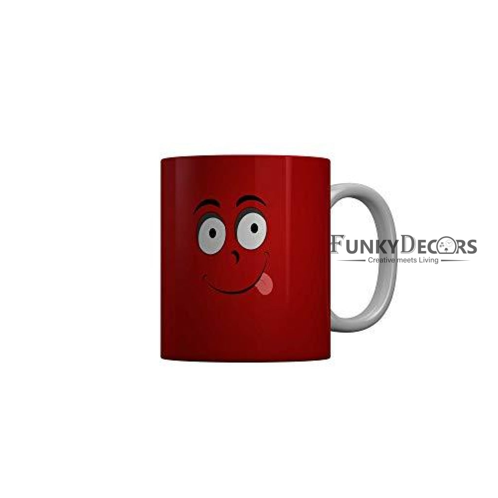 Funkydecors 3D Face Cartoon Ceramic Mug 350 Ml Multicolor Mugs