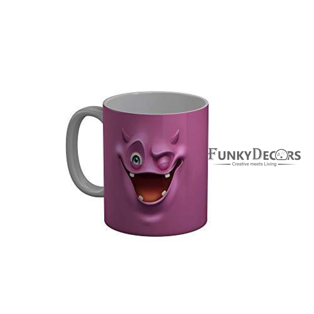 Funkydecors 3D Face Cartoon Ceramic Mug 350 Ml Multicolor Mugs