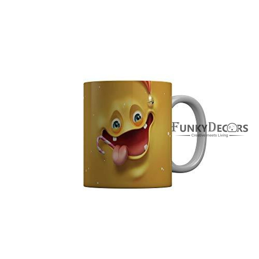 Funkydecors 3D Face Cartoon Ceramic Mug 350 Ml Multicolor Mugs
