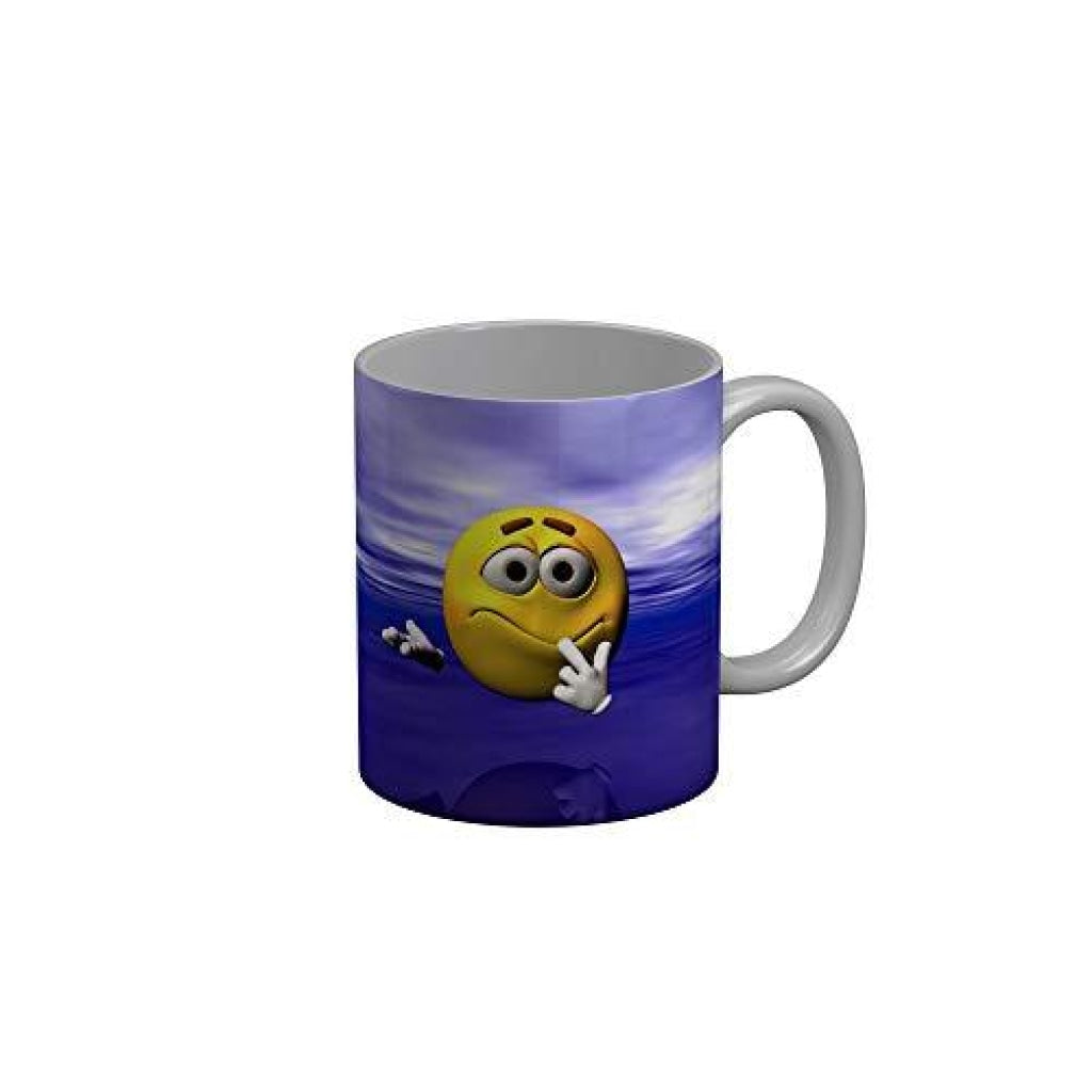 Funkydecors 3D Face Cartoon Ceramic Mug 350 Ml Multicolor Mugs