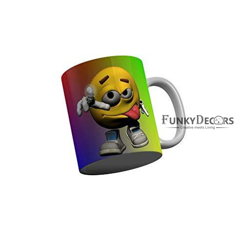 Funkydecors 3D Face Cartoon Ceramic Mug 350 Ml Multicolor Mugs