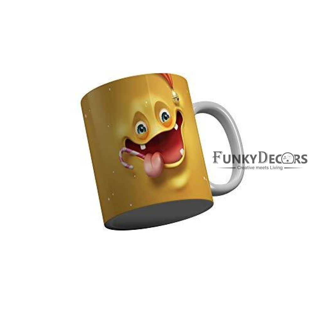 Funkydecors 3D Face Cartoon Ceramic Mug 350 Ml Multicolor Mugs