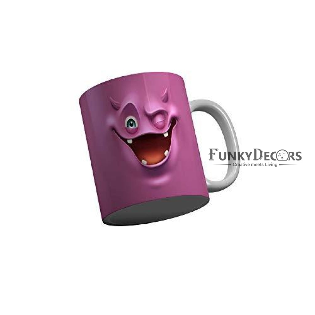 Funkydecors 3D Face Cartoon Ceramic Mug 350 Ml Multicolor Mugs