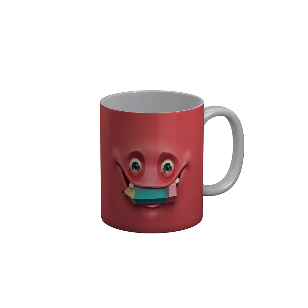 Funkydecors 3D Face Cartoon Ceramic Mug 350 Ml Multicolor Mugs