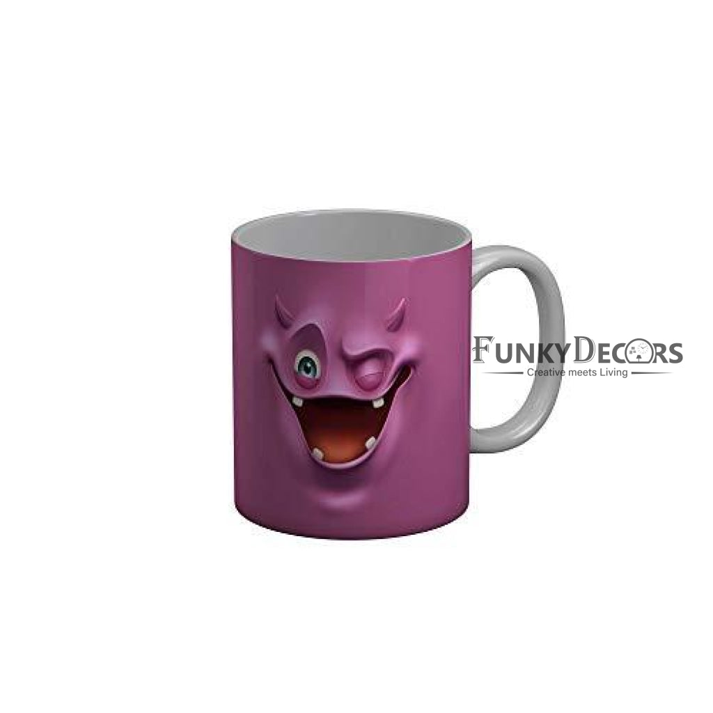 Funkydecors 3D Face Cartoon Ceramic Mug 350 Ml Multicolor Mugs