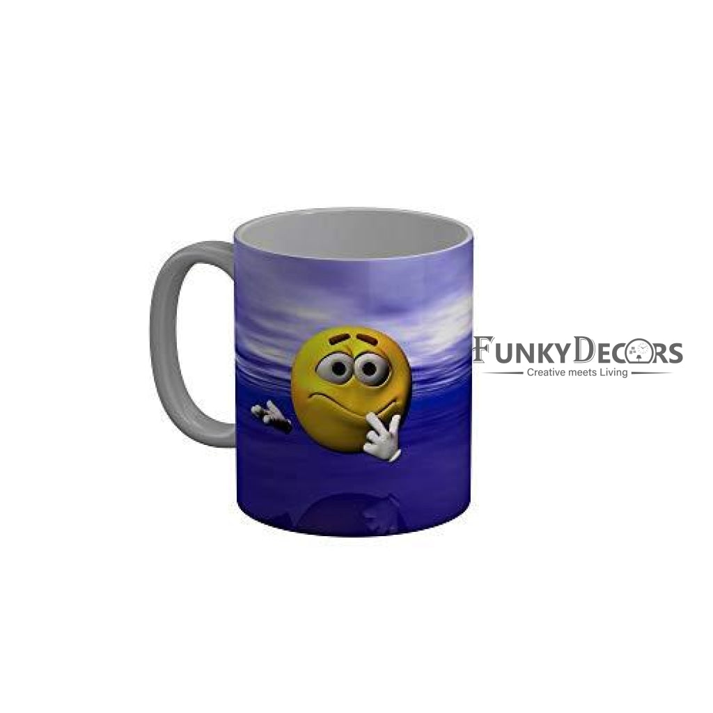 Funkydecors 3D Face Cartoon Ceramic Mug 350 Ml Multicolor Mugs