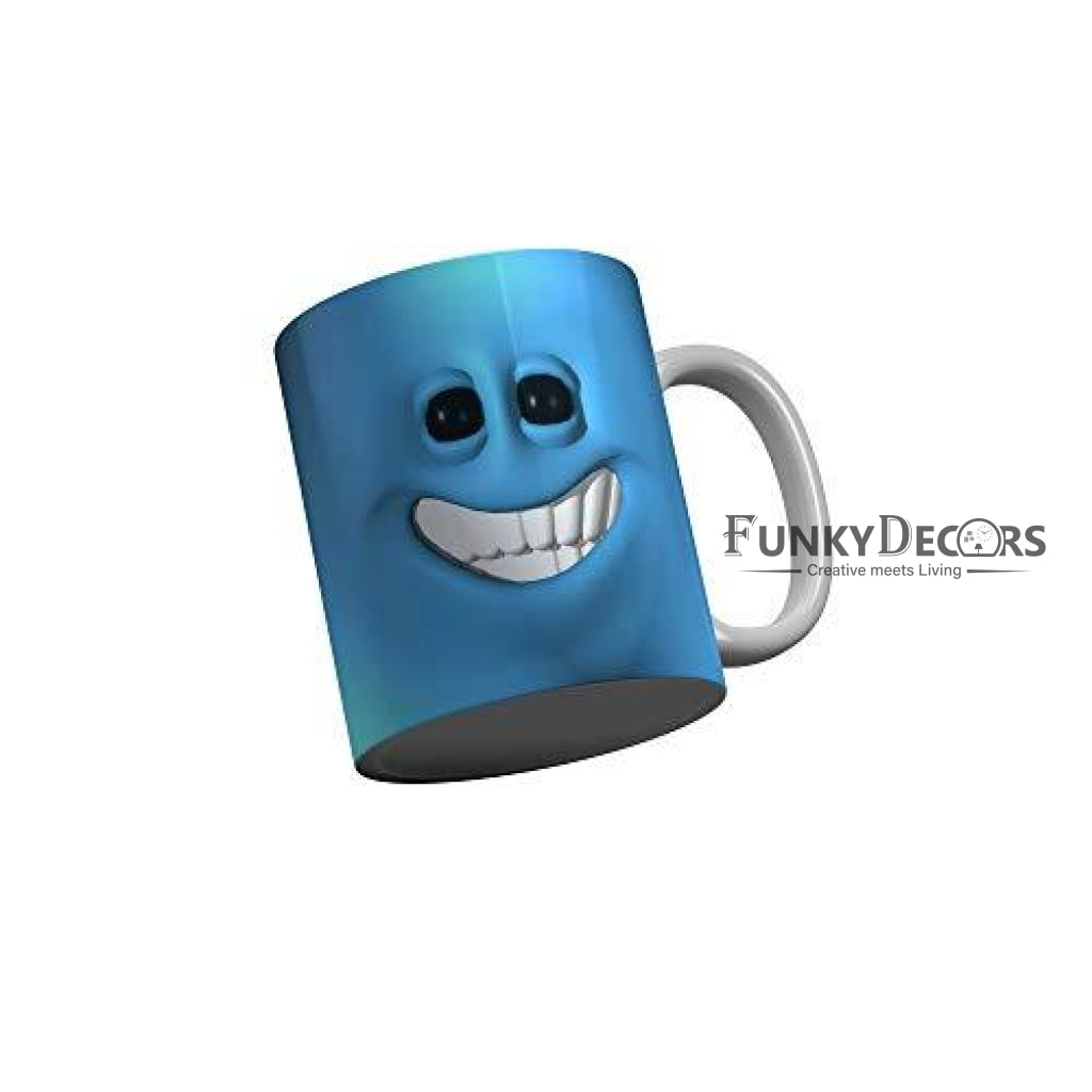 Funkydecors 3D Face Ceramic Mug 350 Ml Multicolor Mugs