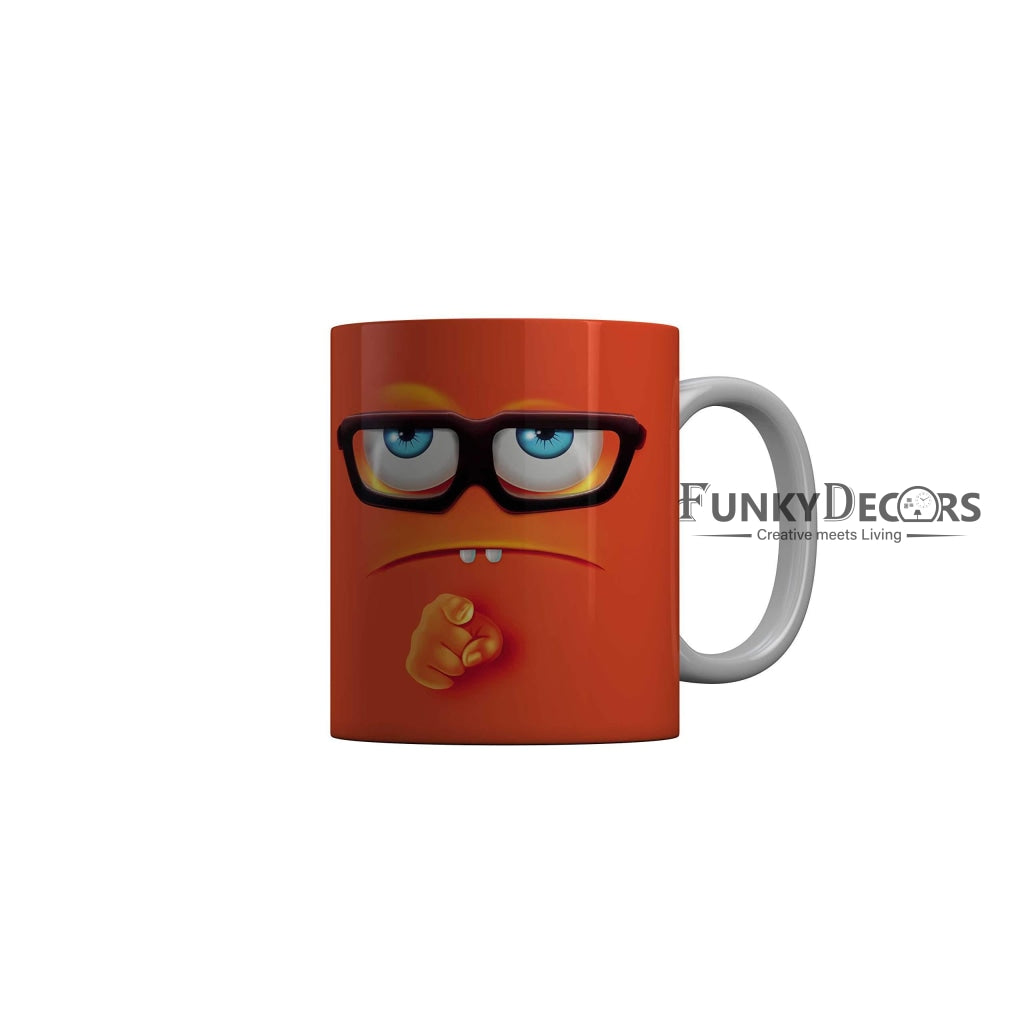 Funkydecors 3D Face Ceramic Mug 350 Ml Multicolor Mugs
